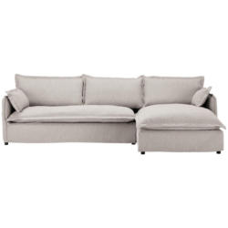 Ecksofa in Flachgewebe, Bouclé Beige