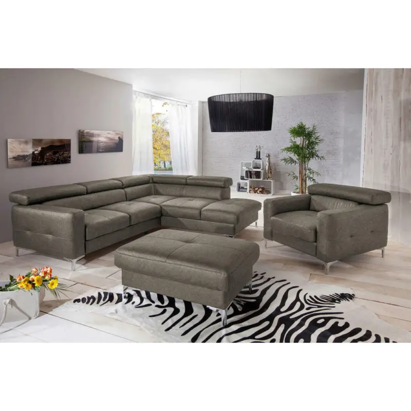 Sessel in Flachgewebe Braun