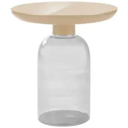 Beistelltisch in Metall, Glas 50/50/56 cm