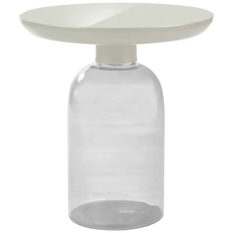 Beistelltisch in Metall, Glas 50/50/56 cm