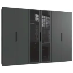 Drehtürenschrank in Graphitfarben, Grau