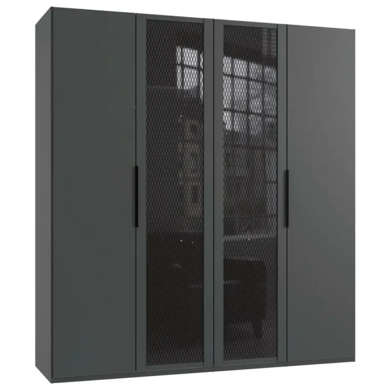Drehtürenschrank in Graphitfarben, Grau