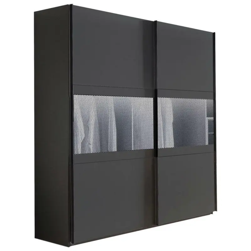 Schwebetürenschrank in Graphitfarben, Grau