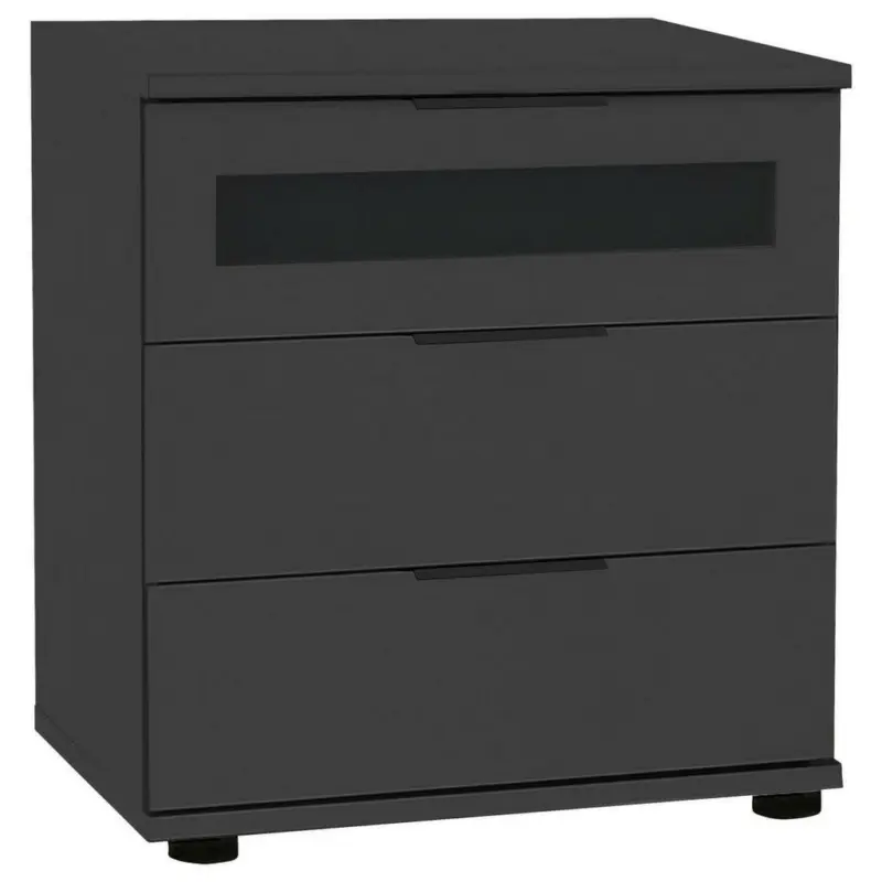 Nachtkästchen in Graphitfarben, Schwarz