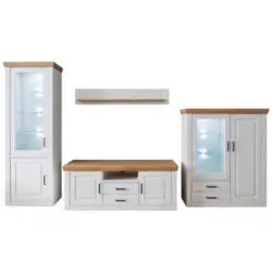 Wohnwand 369/210/52 cm in Eichefarben, Pinienfarben