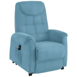 Fernsehsessel in Mikrofaser Hellblau