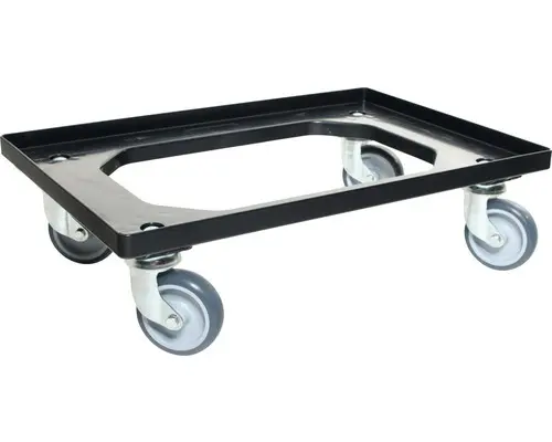Transportwagen mit 4 Rädern, schwarz