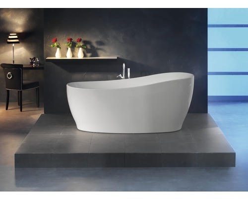 Freistehende Ovale Badewanne Ottofond Sempre 703911 180x85x44 cm weiß