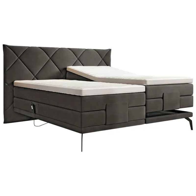 Boxspringbett 180/200 cm in Hellgrau