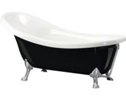 Freistehende Ovale Badewanne Ottofond Jarwis 851511 174,5x83x39,5 cm weiß/schwarz