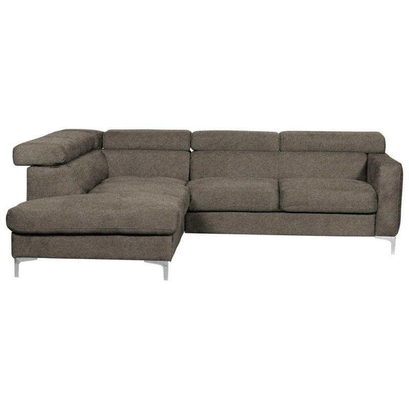 Ecksofa in Flachgewebe Braun