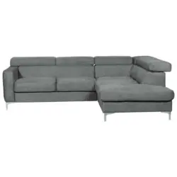 Ecksofa in Flachgewebe Grau