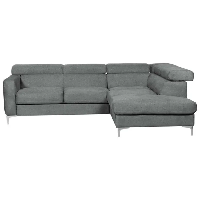 Ecksofa in Flachgewebe Grau