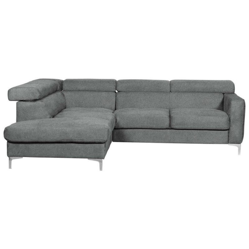 Ecksofa in Flachgewebe Grau