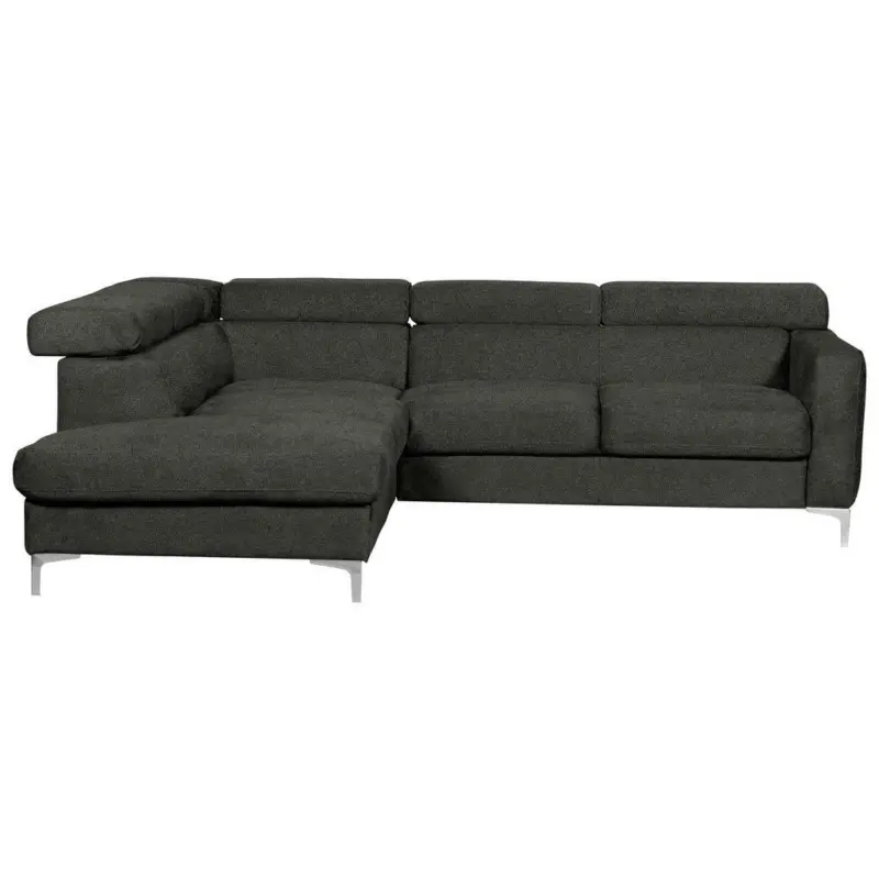 Ecksofa in Flachgewebe Anthrazit