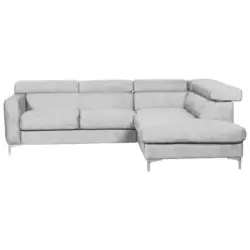 Ecksofa in Flachgewebe Hellgrau