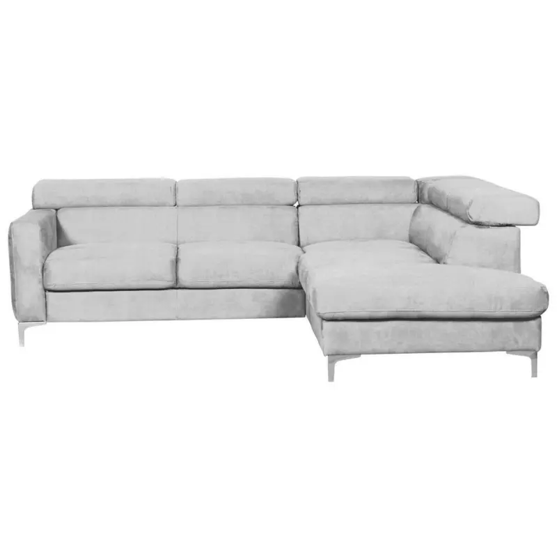 Ecksofa in Flachgewebe Hellgrau