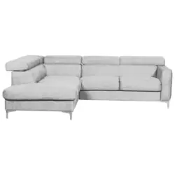 Ecksofa in Flachgewebe Hellgrau