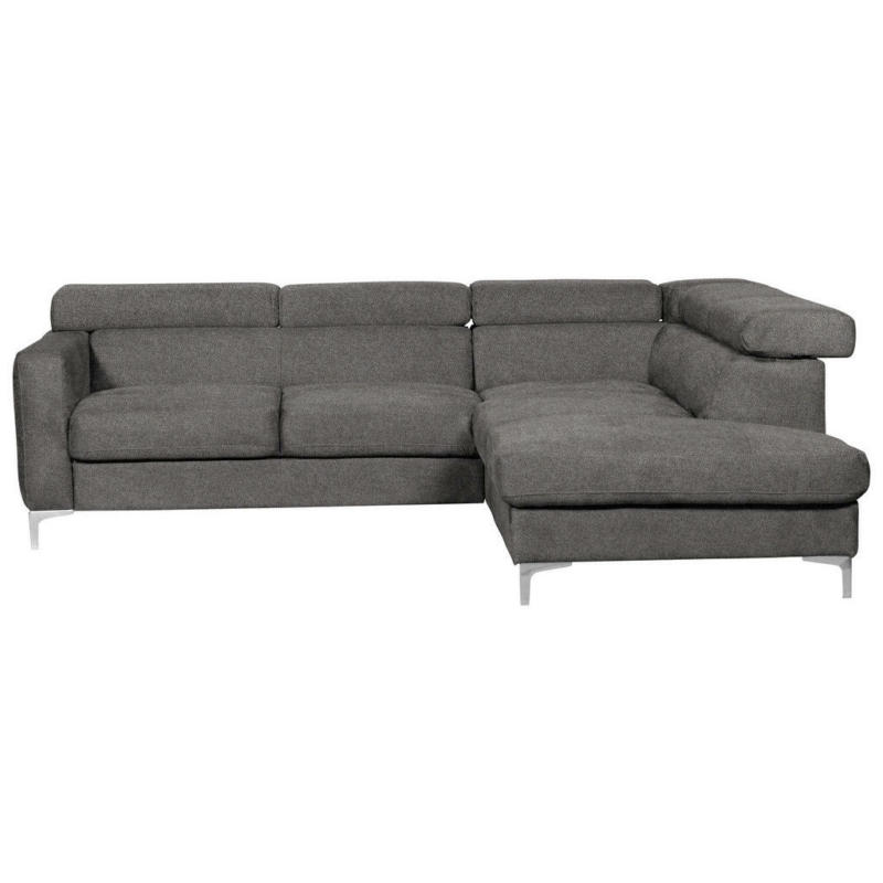 Ecksofa in Flachgewebe Graubraun