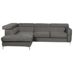 Ecksofa in Flachgewebe Graubraun