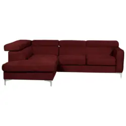 Ecksofa in Flachgewebe Dunkelrot