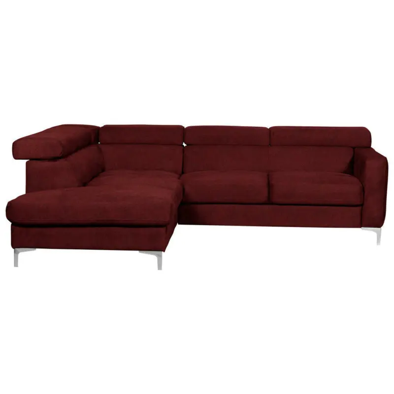 Ecksofa in Flachgewebe Dunkelrot