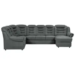 Wohnlandschaft in Chenille Dunkelgrau