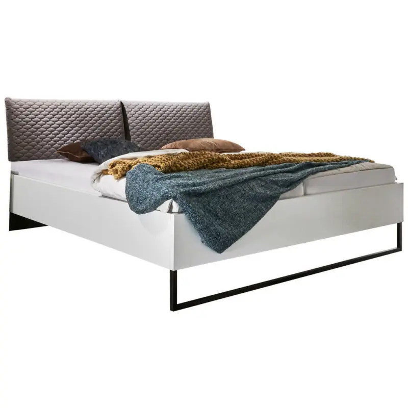 Polsterbett 180/200 cm in Graphitfarben, Wei&szlig;