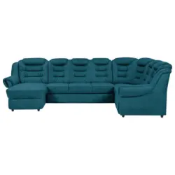 Wohnlandschaft in Chenille Blau