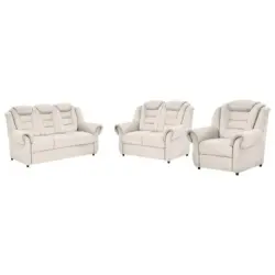 Sitzgarnitur in Lederlook Weiß