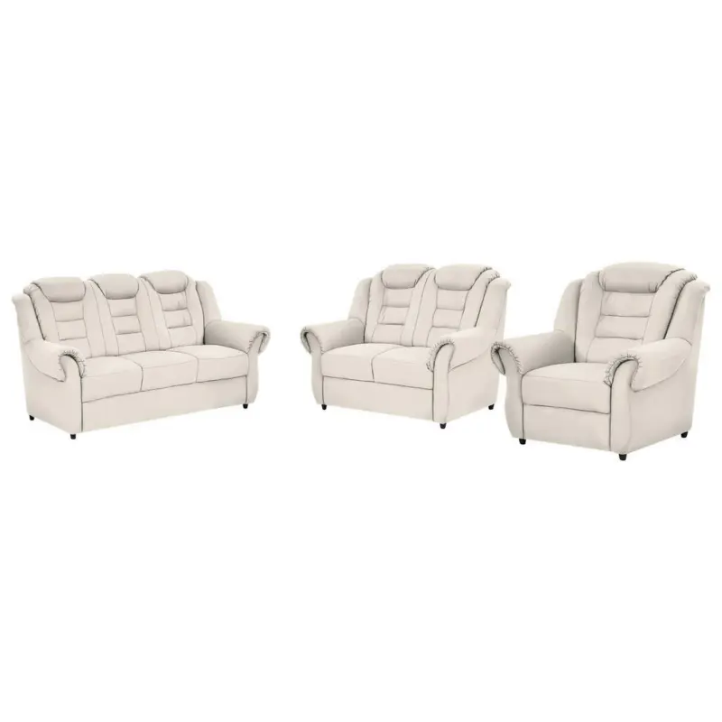 Sitzgarnitur in Lederlook Weiß