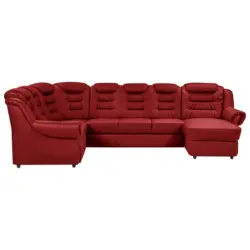 Wohnlandschaft in Lederlook Rot