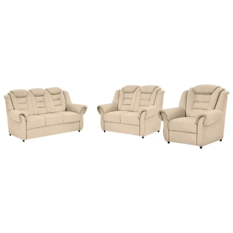 Sitzgarnitur in Lederlook Beige