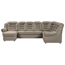 Wohnlandschaft in Lederlook Hellbraun