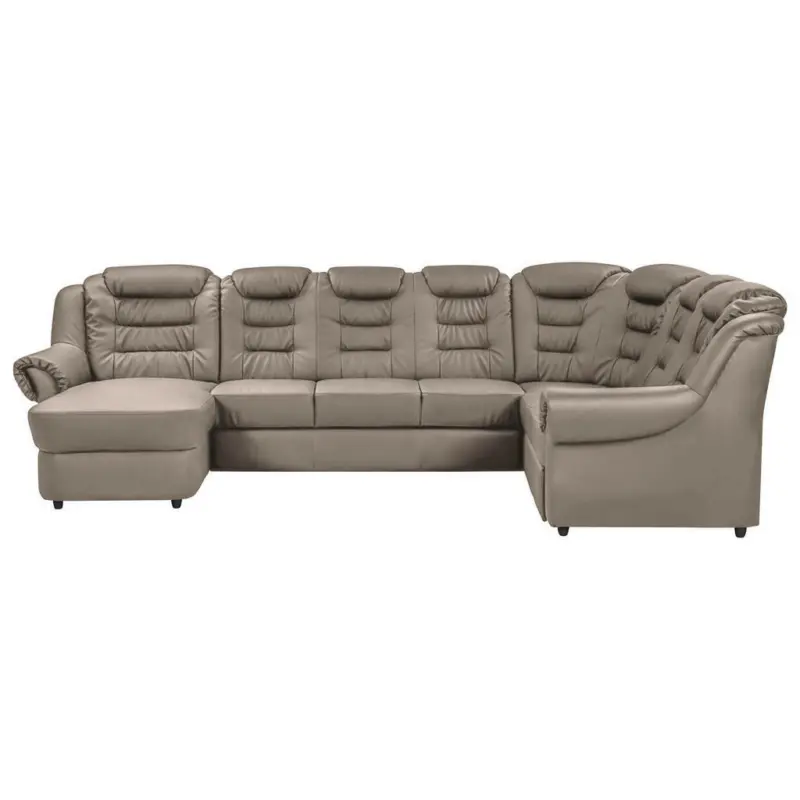 Wohnlandschaft in Lederlook Hellbraun