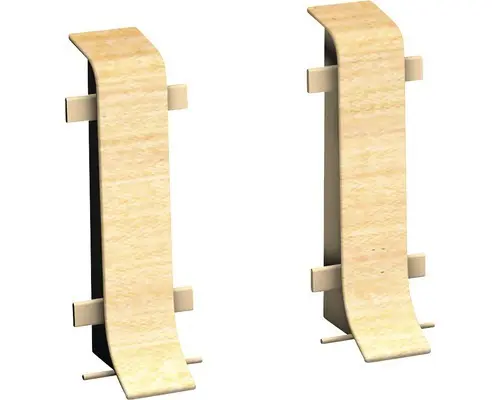 Verbinder für Klemm-Sockelleiste mit Kabelkanal Ahorn 50 mm