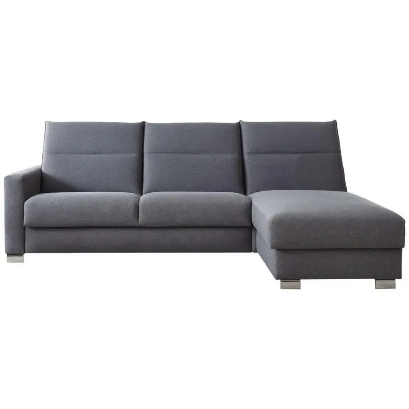 Eckschlafsofa in Jacquard, Flachgewebe Anthrazit