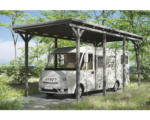 Hornbach Einzelcarport SKAN HOLZ Emsland inkl. Regenrinne 404x846 cm schiefergrau