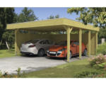 Hornbach Doppelcarport SKAN HOLZ Friesland inkl. Seiten- und Rückwand 557x555 cm tauchimprägniert