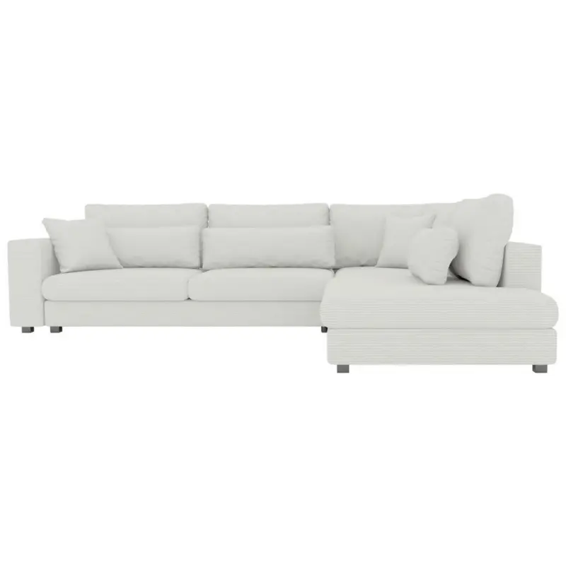 Ecksofa in Cord Naturfarben