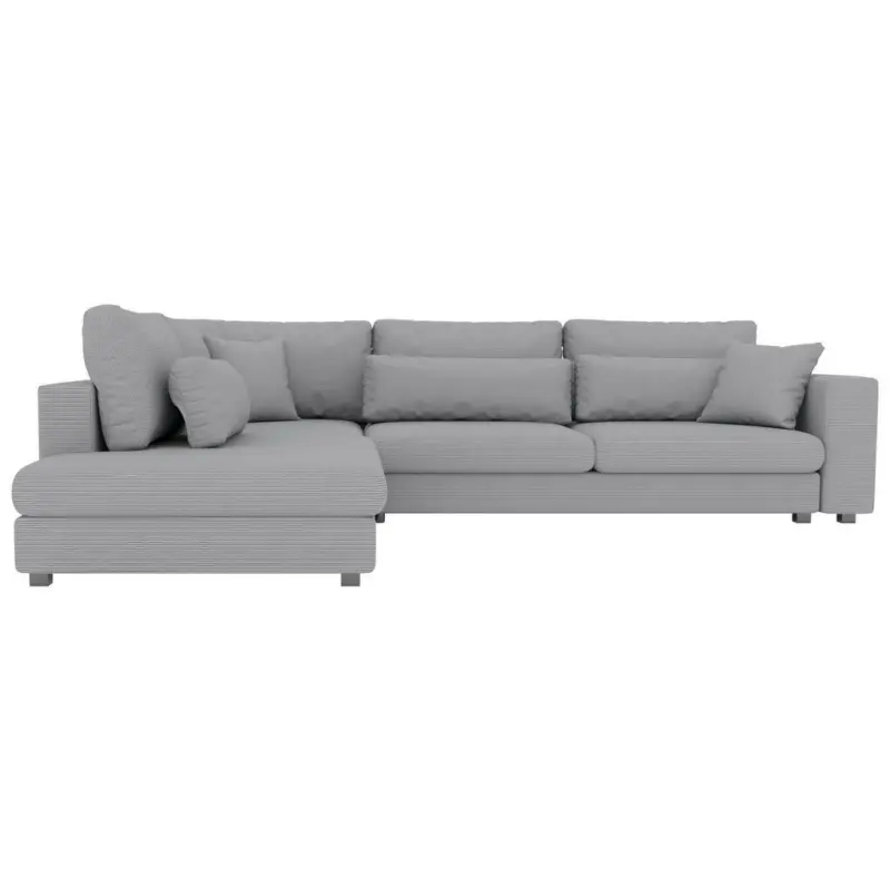 Ecksofa in Cord Grau