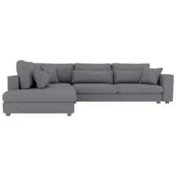 Ecksofa in Cord Grau