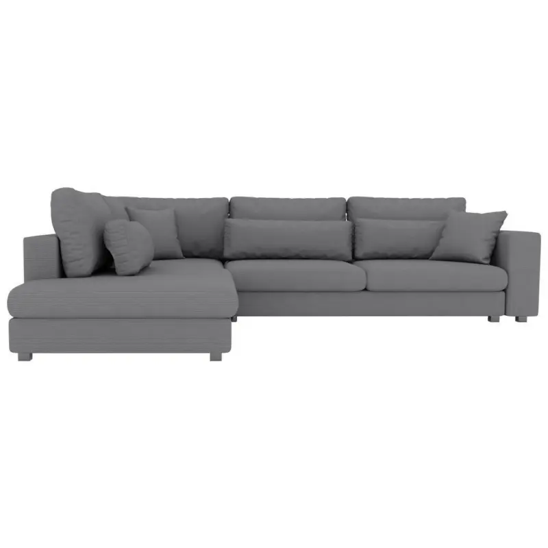Ecksofa in Cord Grau