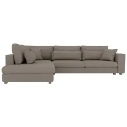 Ecksofa in Cord Schlammfarben