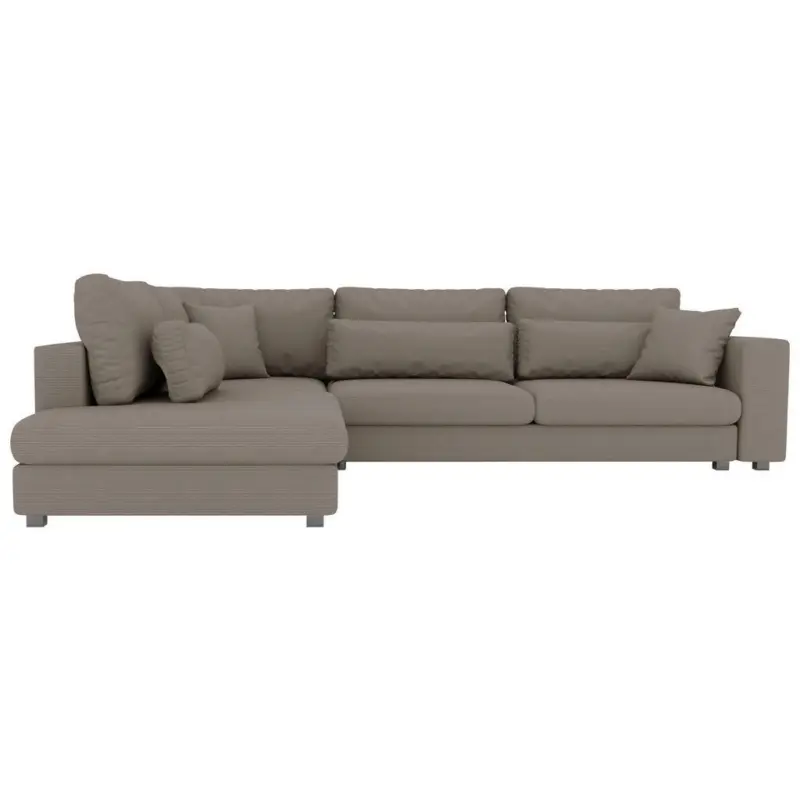 Ecksofa in Cord Schlammfarben