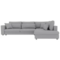 Ecksofa in Cord Grau