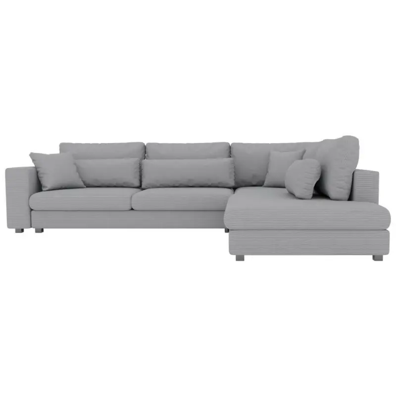 Ecksofa in Cord Grau