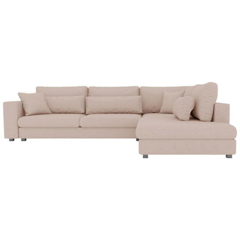 Ecksofa in Cord Beige