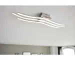 Hornbach LED Deckenleuchte Roncade länglich Welle chrom/weiß