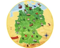 Kinderteppich DE Karte Ø 130 cm